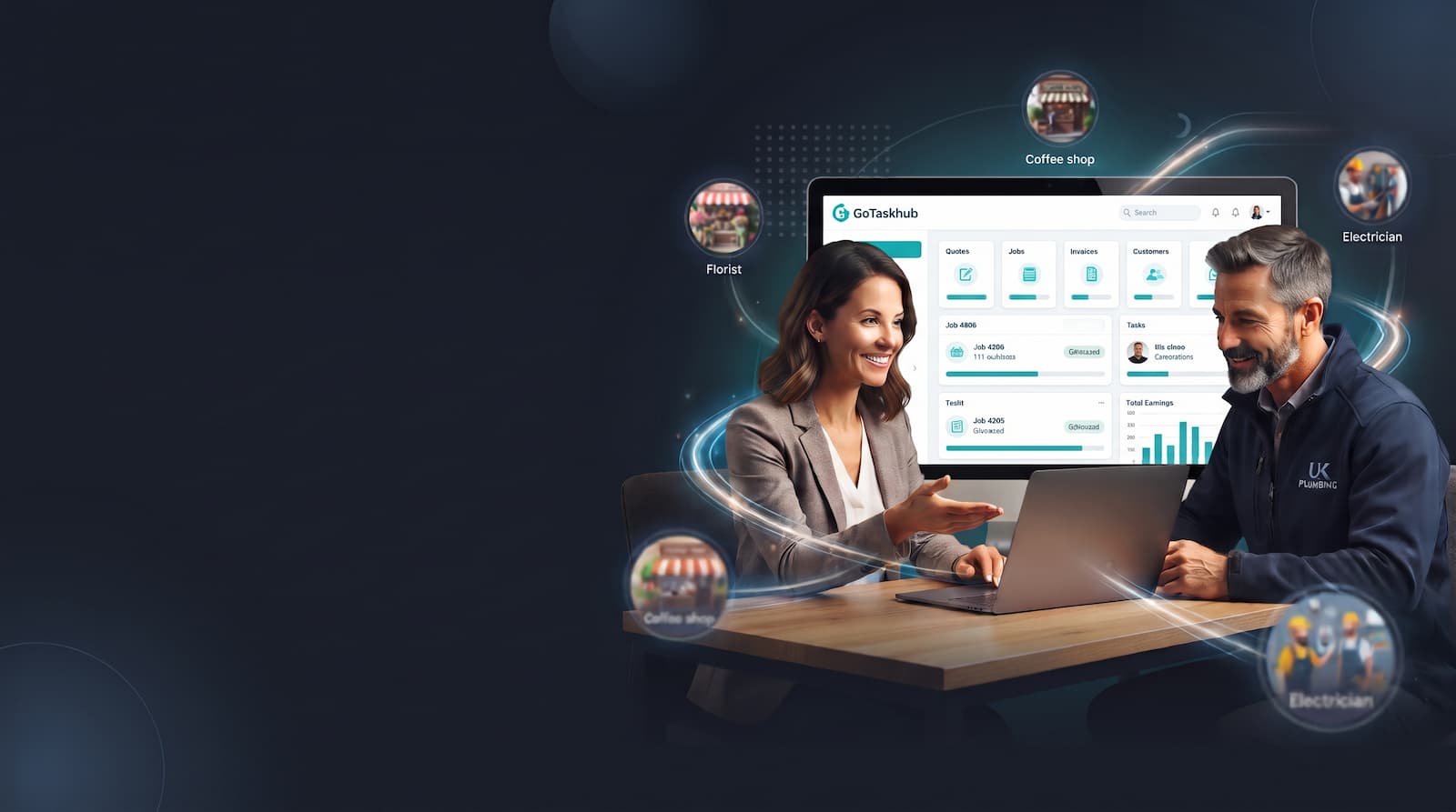 GoTaskhub affiliate partner program: Earn 10% recurring commission referring tradespeople and service businesses