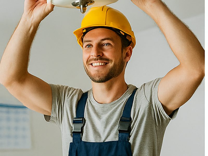 Electrician working on wiring; estimating and scheduling